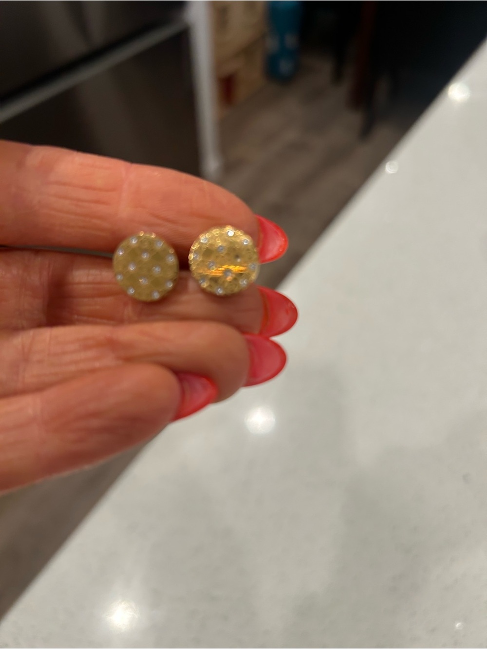 Michael Kors Gold Round Crystal Stud Earrings